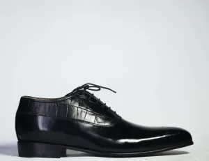 Men's Black Brogue Lace Up Leather Shoes