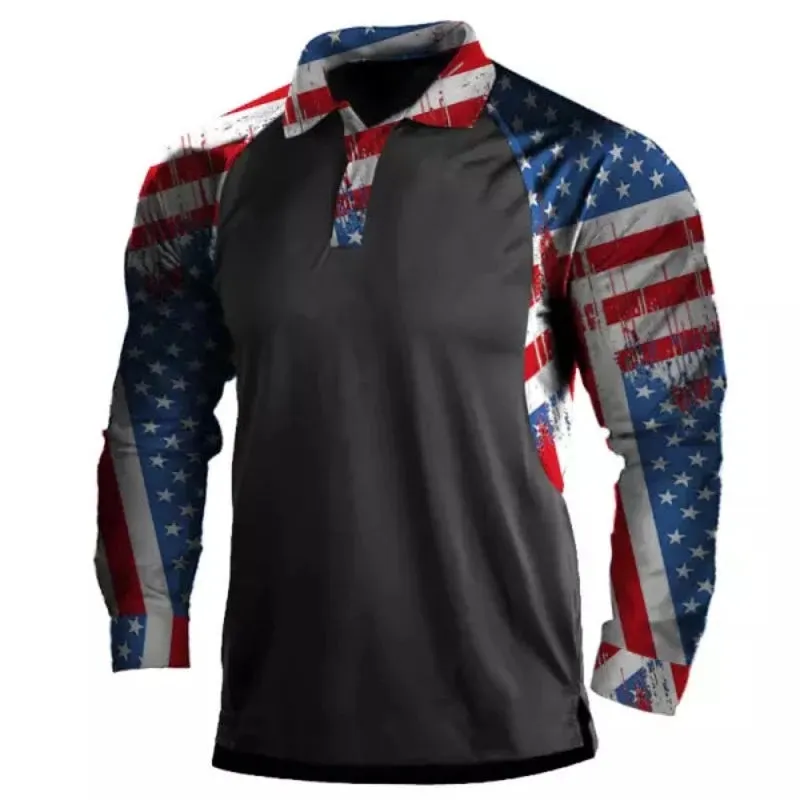 Men's Outdoor  Collar Long Sleeve T-Shirt