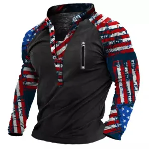 Men's Outdoor  Collar Long Sleeve T-Shirt