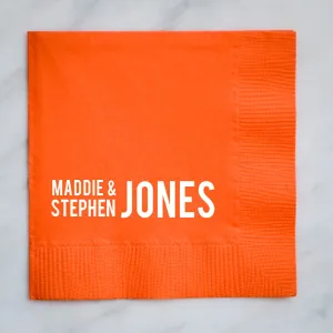 Modern Name Wedding Napkins