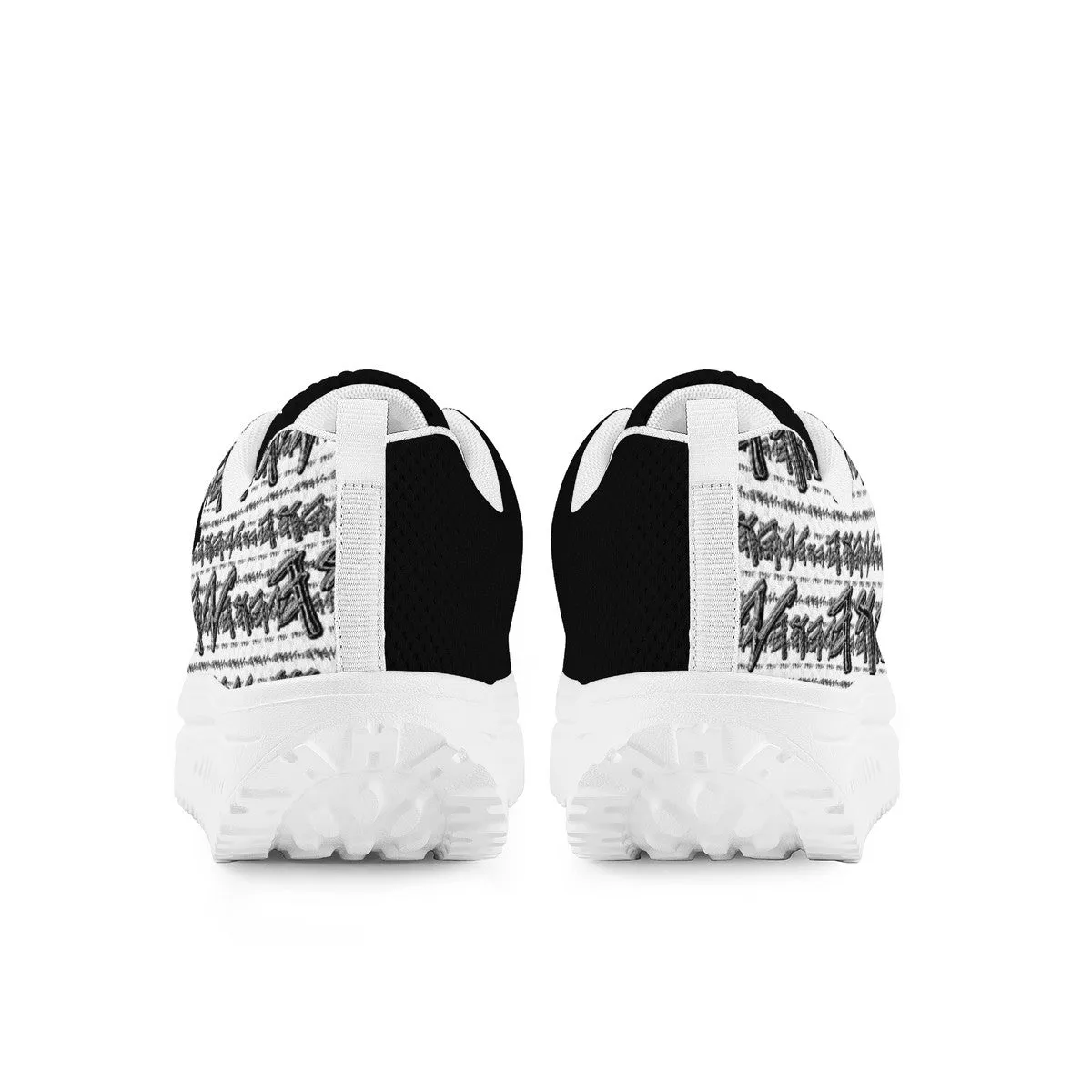 Most High God - Yahuah 01-01 White Ladies Mesh Heightened Rocking Sneakers