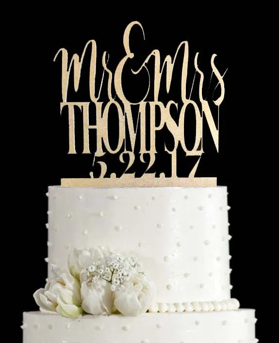 Mr and Mrs Wedding Cake Topper