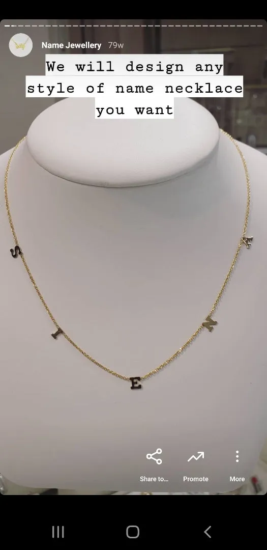 Multi Initial Necklace (4 or more Letters)