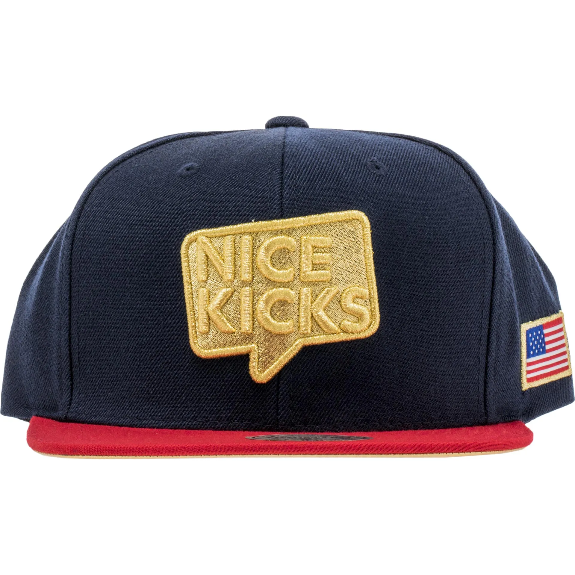 Nice Kicks X Mitchell & Ness "USA" Snapback Mens Hat - Navy/Red/Gold