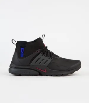 Nike Air Presto Mid Utility Shoes - Black / Team Red - Anthracite - Racer Blue