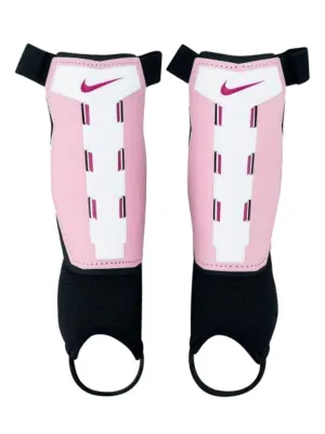 Nike YOUTH Charge Metallic Pink Pastel Pink & White Soccer Shin Guards