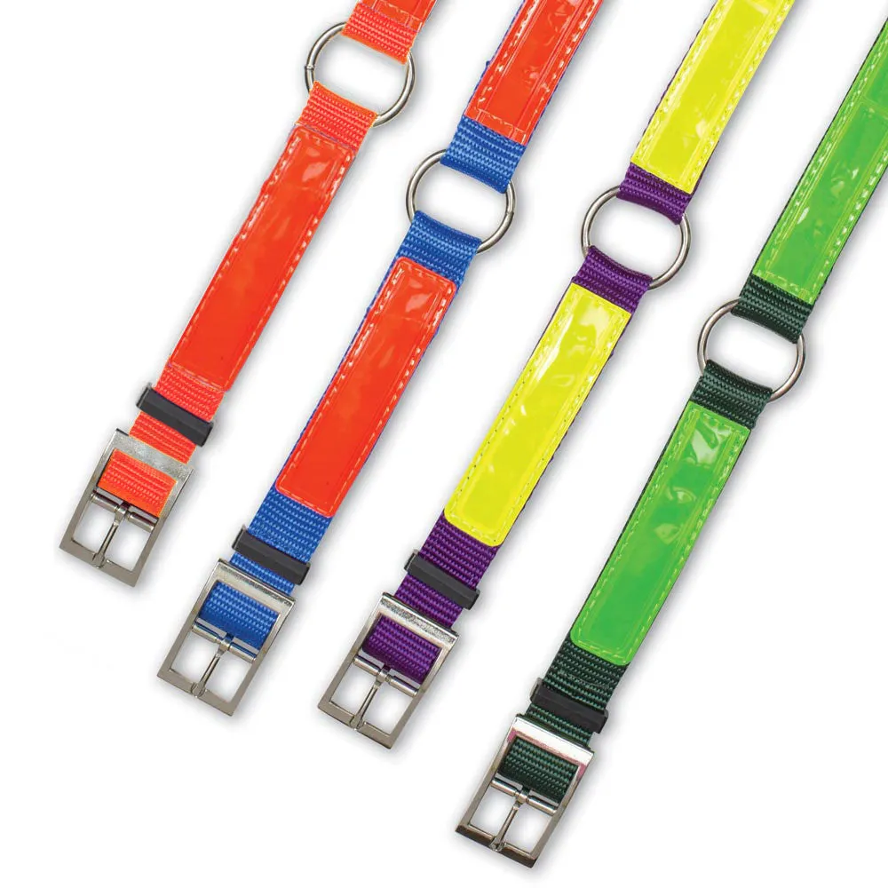 Nite Lite Reflexite Nylon 3/4" Ring-N-Center Reflective Dog Collar