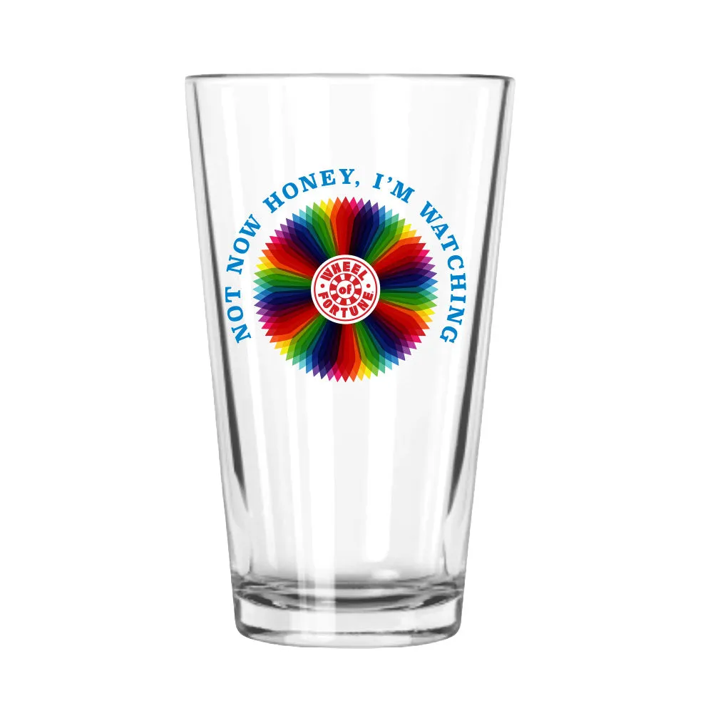 Not Now Honey I'm Watching Wheel Personalized Pint Glass