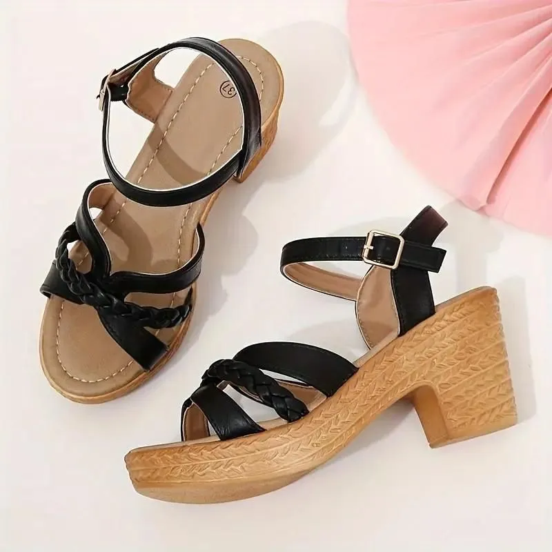 OCW Arch Support Women Wedge Sandals Comfortable Open Toe Ankle Buckle Strap Summer Sandals