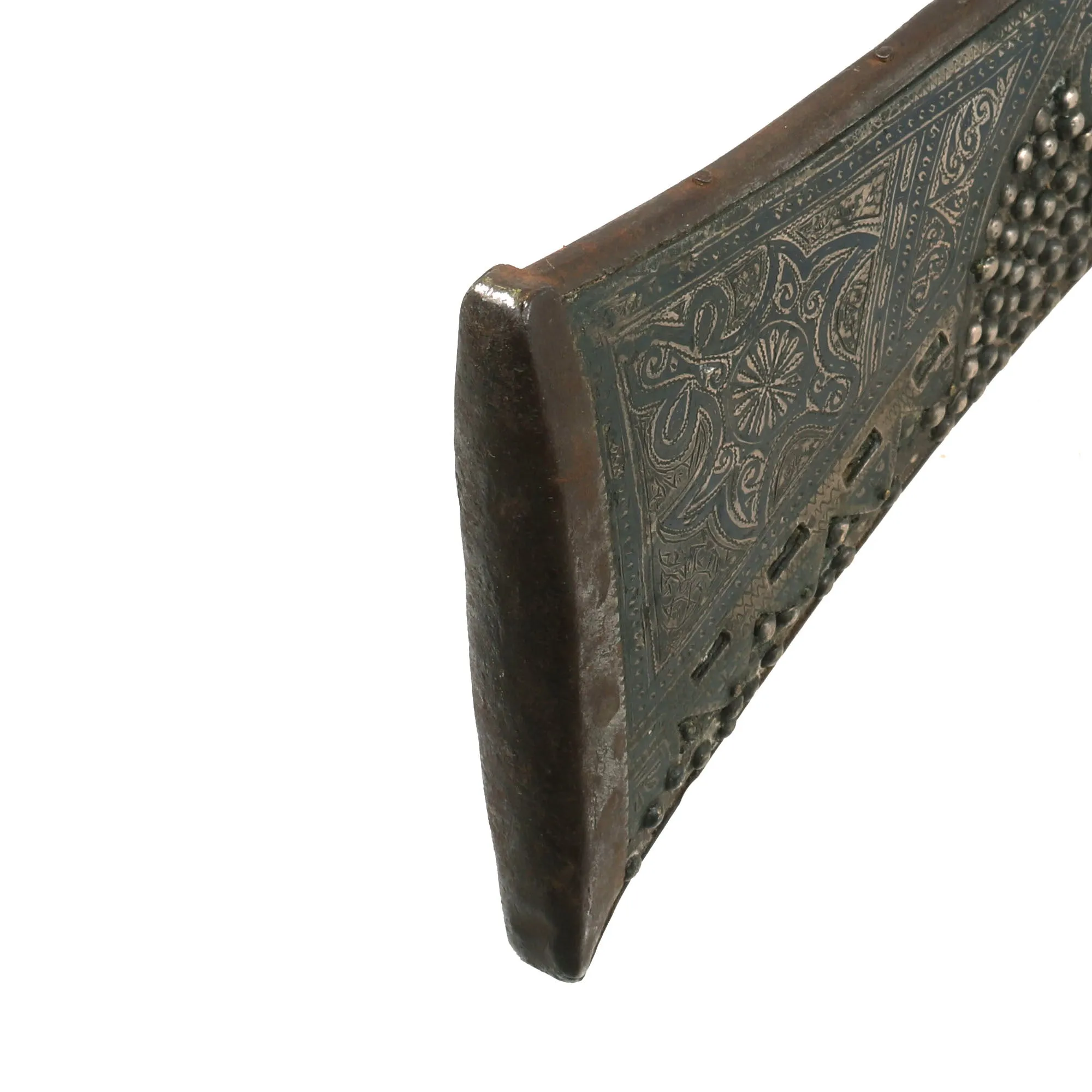 Original Early 19th Century North African Kabylia Style Snaphaunce Lock Jezail with Niello & Silver Ornamented Stock