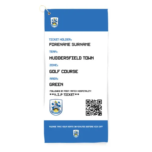 Personalised Huddersfield Town FC Ticket Golf Towel