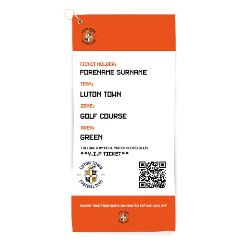 Personalised Luton Town FC Ticket Golf Towel