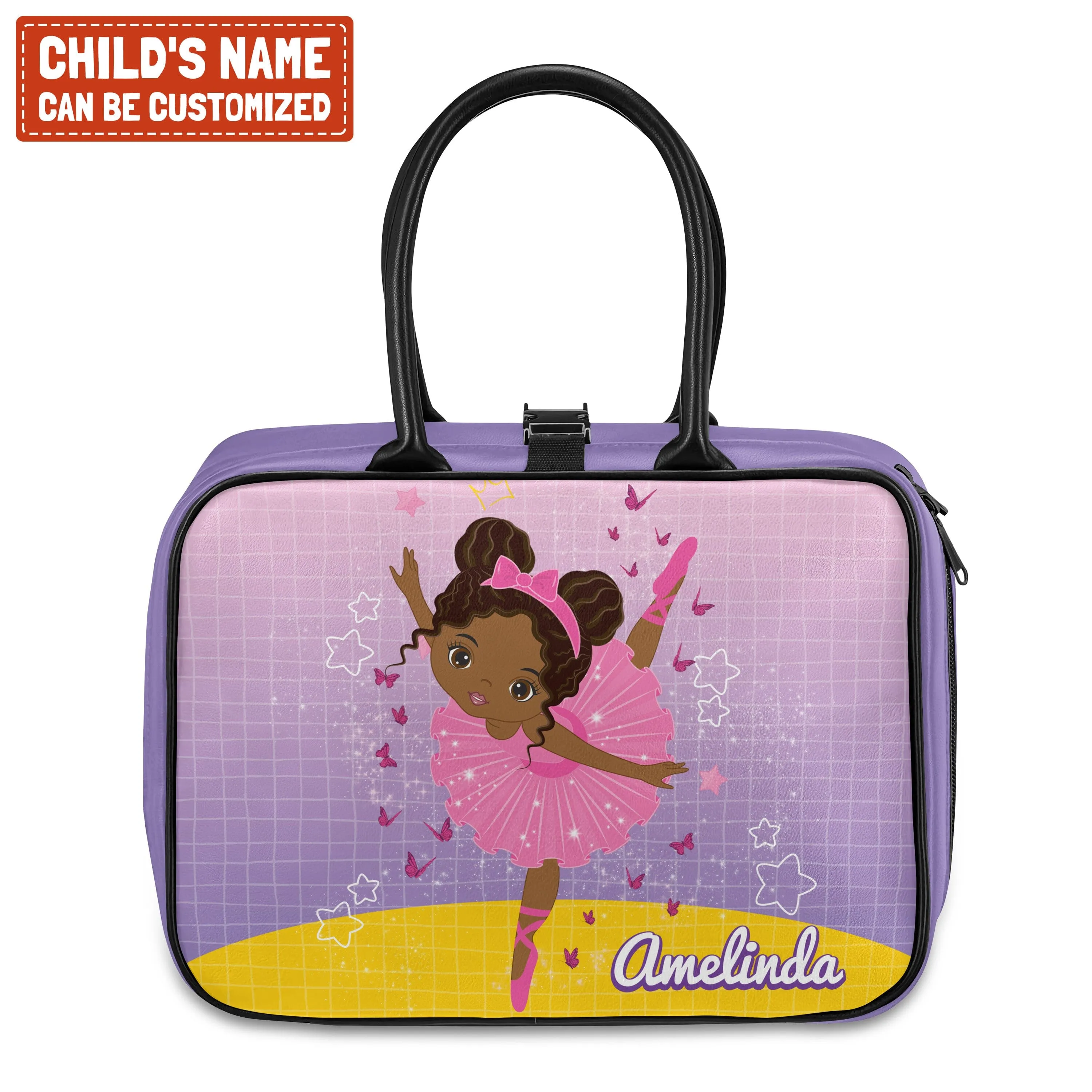 Personalized Ballet Dancing Little Afro Girl Kid Backpack And Lunch Bag Set