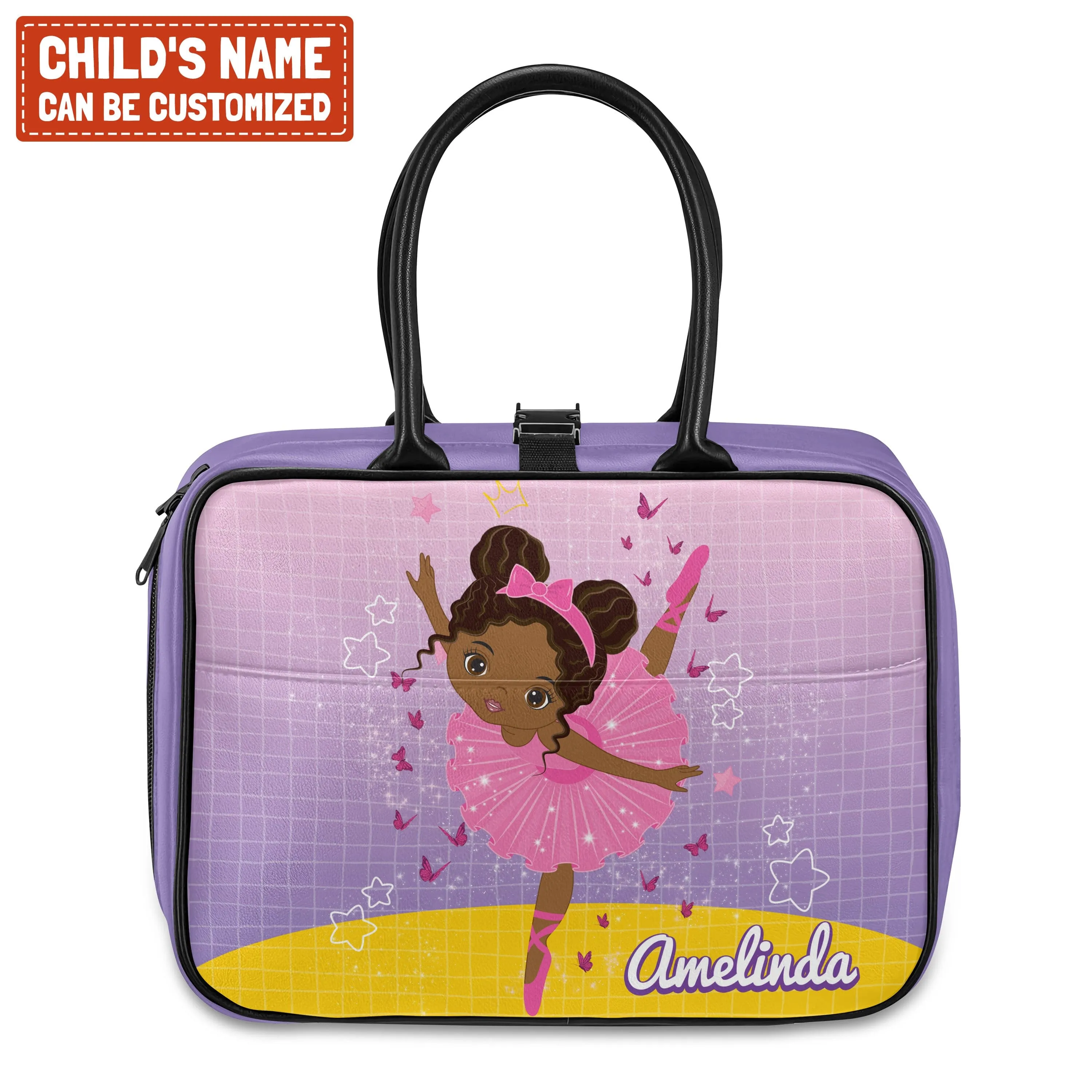 Personalized Ballet Dancing Little Afro Girl Kid Backpack And Lunch Bag Set