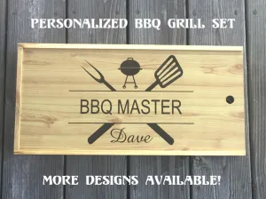 Personalized BBQ Set for Father's Day with BBQ tools