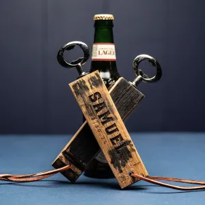 Personalized Bottle Opener Made From Tennessee Whiskey Barrel