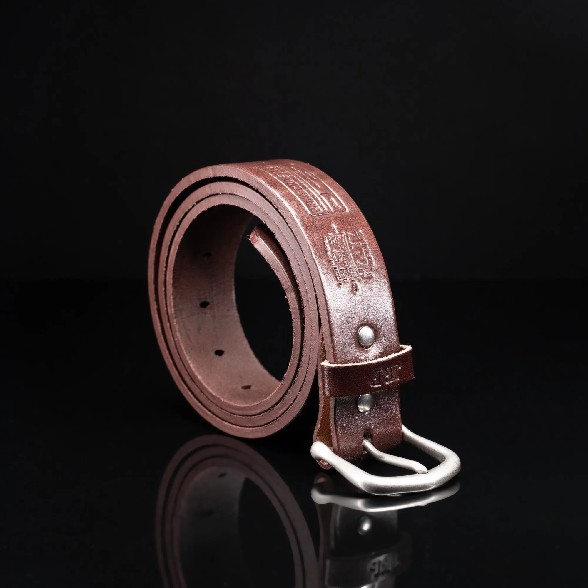 Personalized Bridle Leather Men's Casual Belt – Rounded Nickel or Brass Buckle