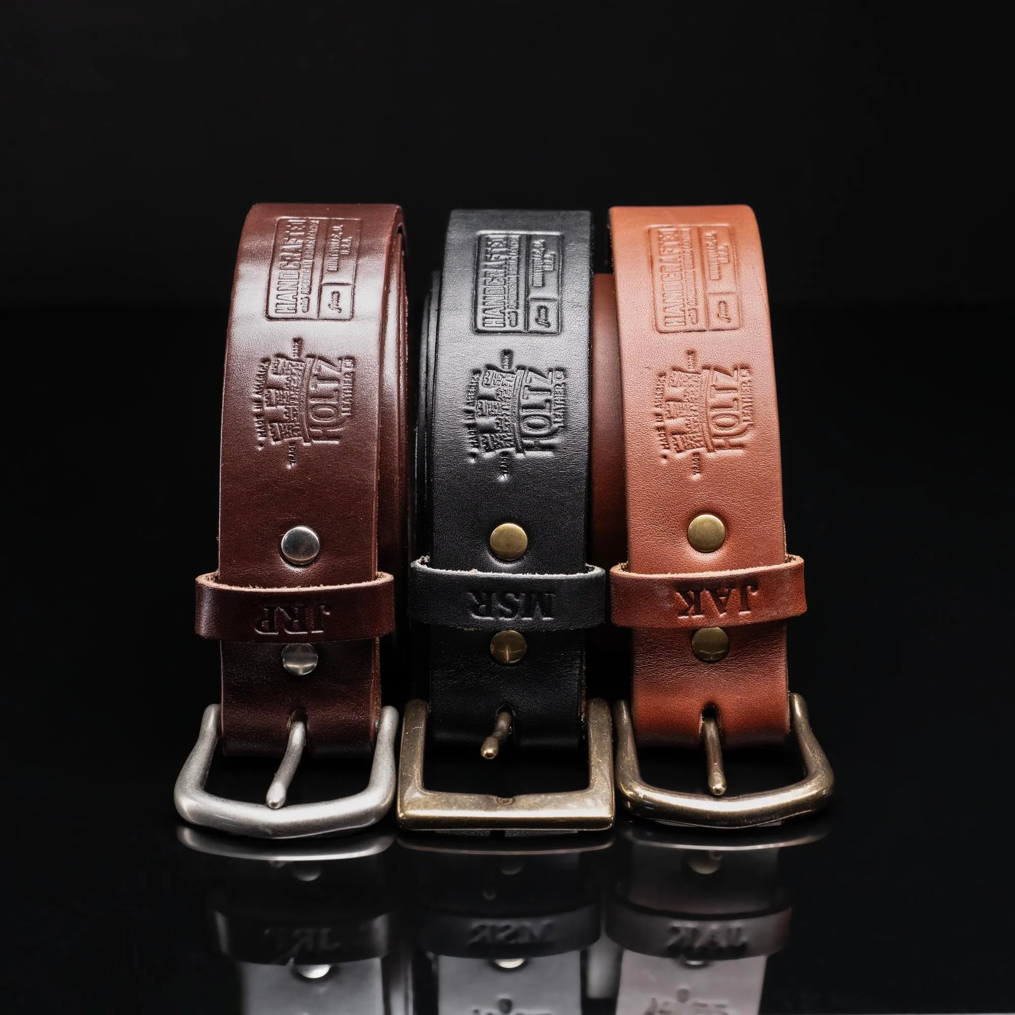 Personalized Bridle Leather Men's Casual Belt – Square Nickel or Brass Buckle