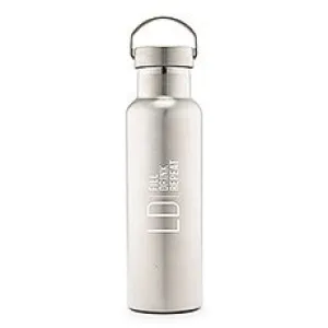 PERSONALIZED CHROME WATER BOTTLE WITH HANDLE - MODERN LOGO PRINT