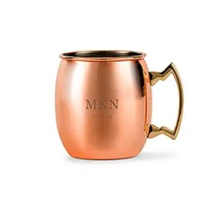 PERSONALIZED COPPER MOSCOW MULE DRINK MUG - CLASSIC MONOGRAM ETCHING