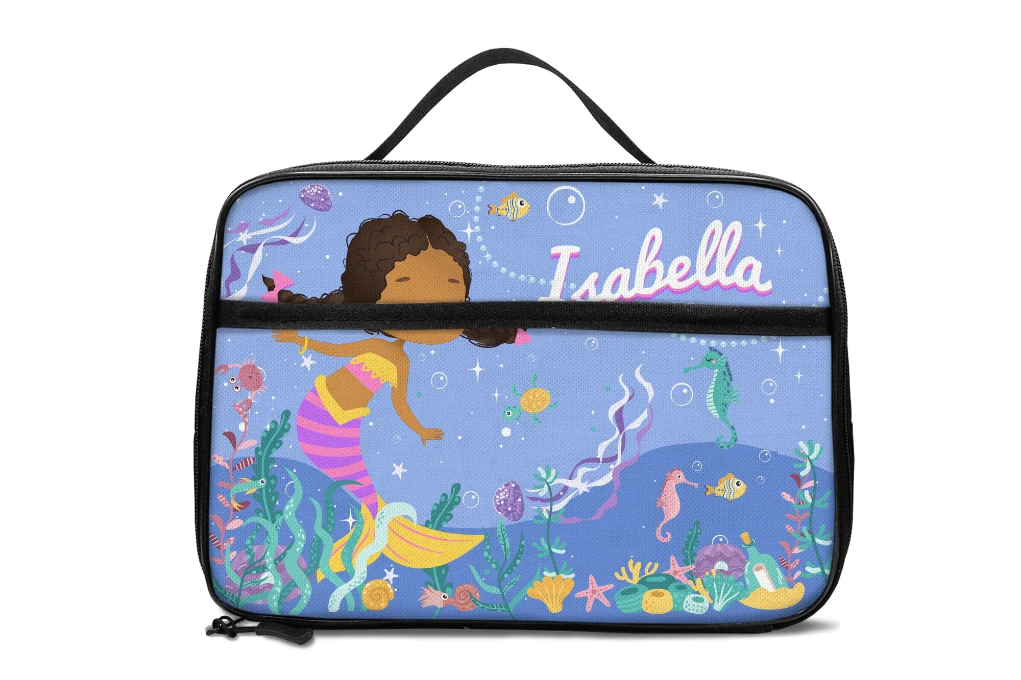 Personalized Cute Mermaid Lunch Bag For Kids (Without Containers)