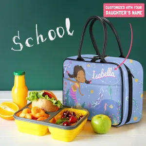 Personalized Cute Mermaid Lunch Bag For Kids (Without Containers)