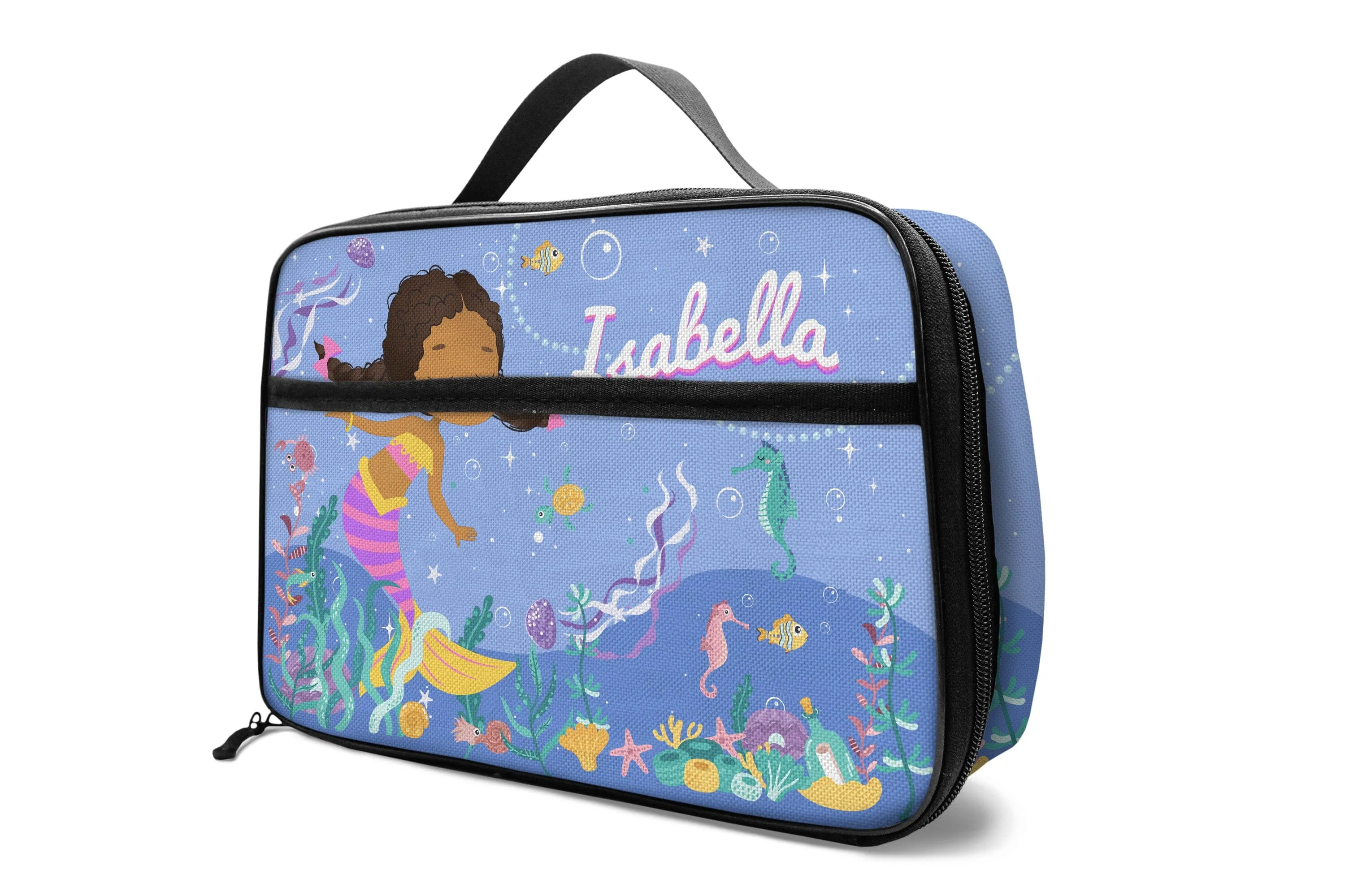 Personalized Cute Mermaid Lunch Bag For Kids (Without Containers)