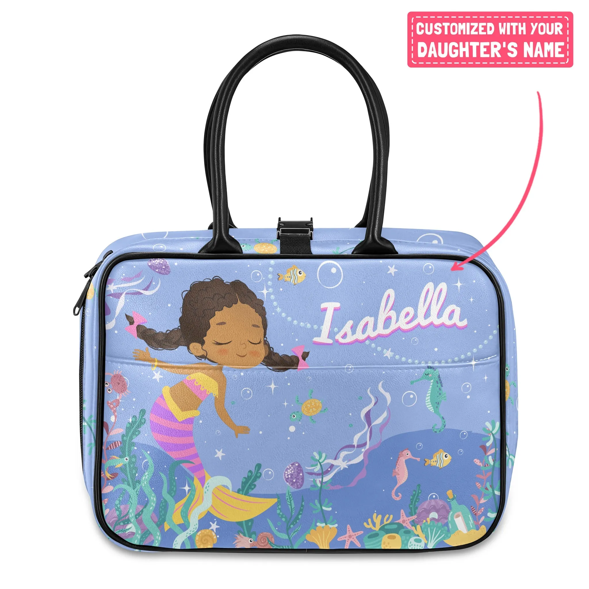 Personalized Cute Mermaid Lunch Bag For Kids (Without Containers)