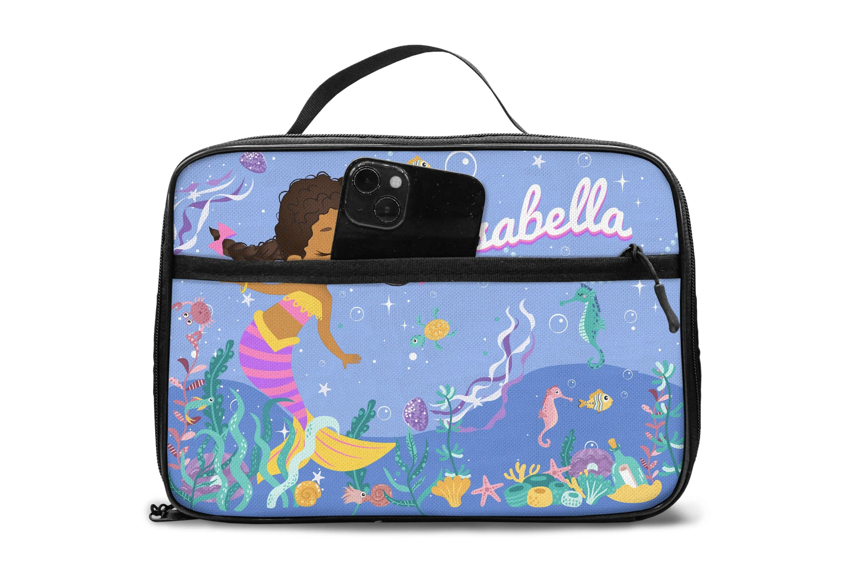 Personalized Cute Mermaid Lunch Bag For Kids (Without Containers)