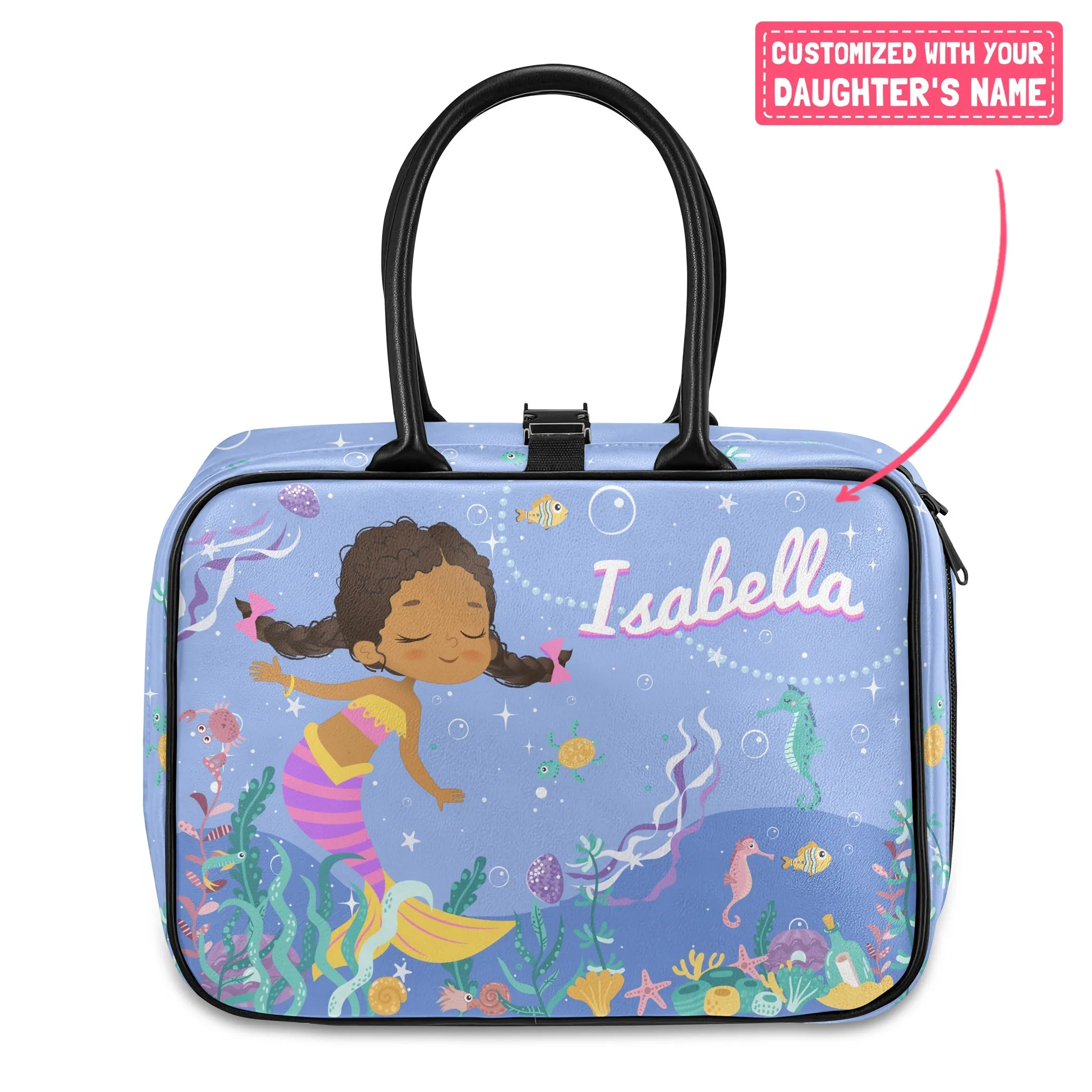 Personalized Cute Mermaid Lunch Bag For Kids (Without Containers)