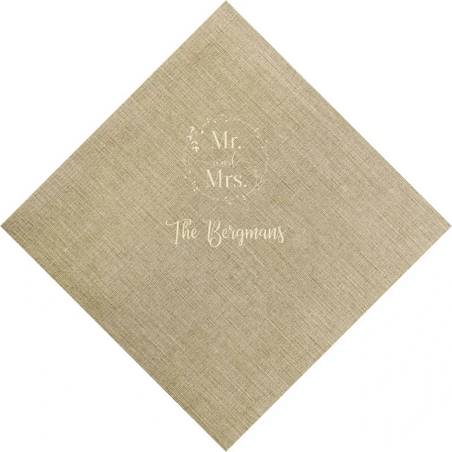 Personalized Disposable Bella Bamboo Wedding Cocktail Napkins