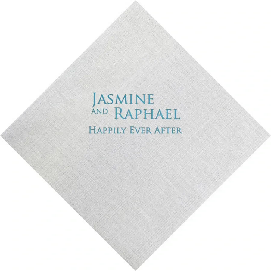 Personalized Disposable Bella Bamboo Wedding Cocktail Napkins