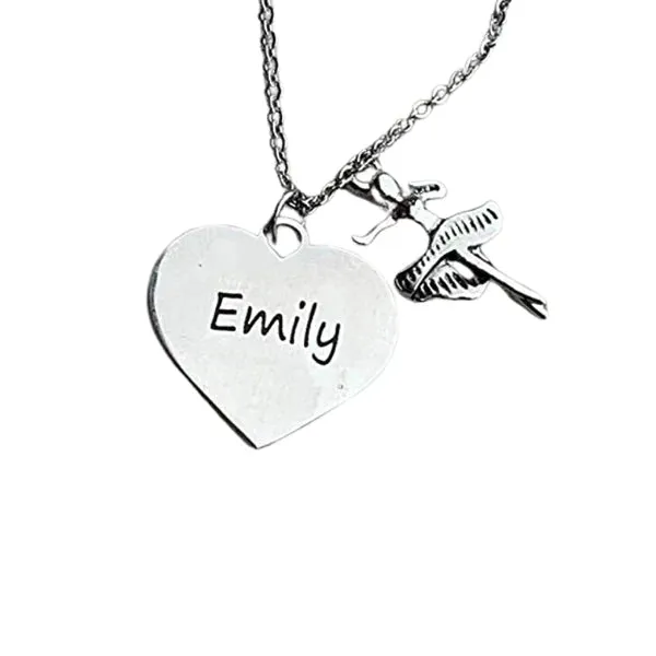 Personalized Engraved Ballet Necklace - Choose Charms