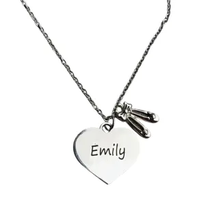 Personalized Engraved Ballet Necklace - Choose Charms