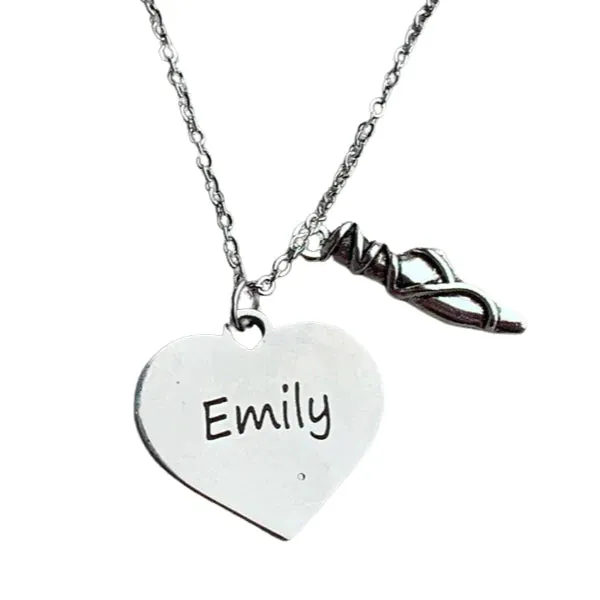 Personalized Engraved Ballet Necklace - Choose Charms