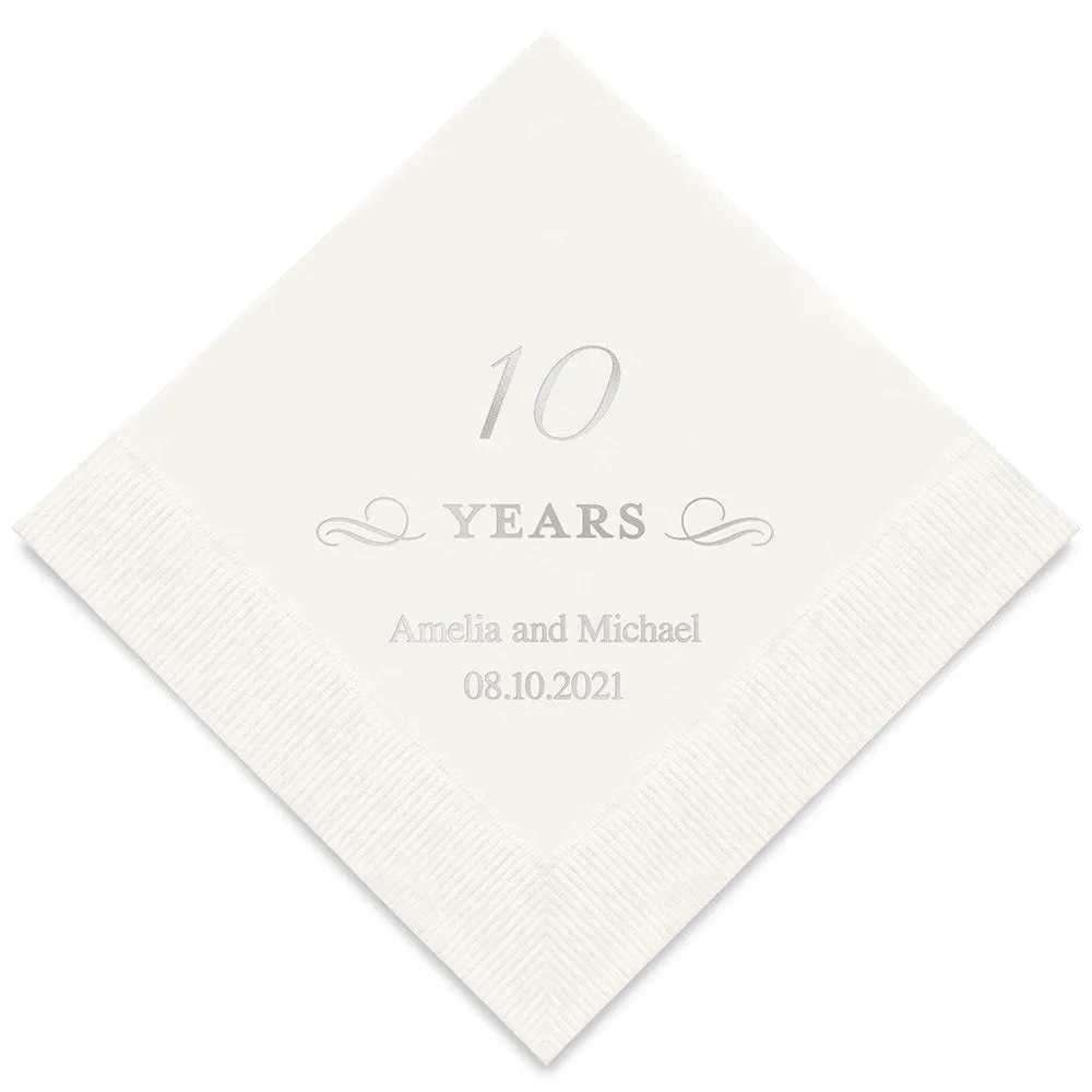 PERSONALIZED FOIL PRINTED PAPER NAPKINS - 10 Years

(50/pkg)