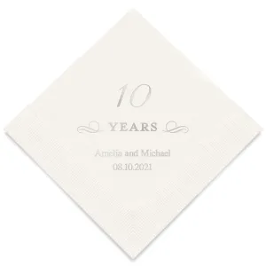 PERSONALIZED FOIL PRINTED PAPER NAPKINS - 10 Years

(50/pkg)