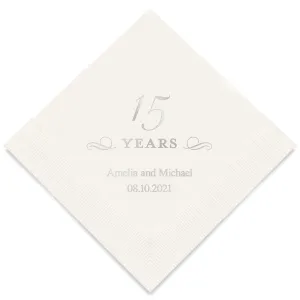 PERSONALIZED FOIL PRINTED PAPER NAPKINS - 15 Years

(50/pkg)