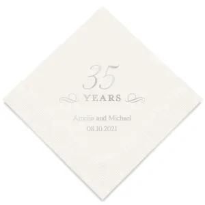 PERSONALIZED FOIL PRINTED PAPER NAPKINS - 35 Years

(50/pkg)