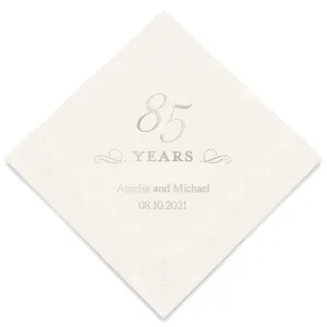 PERSONALIZED FOIL PRINTED PAPER NAPKINS - 85 Years

(50/pkg)