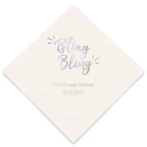 PERSONALIZED FOIL PRINTED PAPER NAPKINS - Bling Bling

(50/pkg)