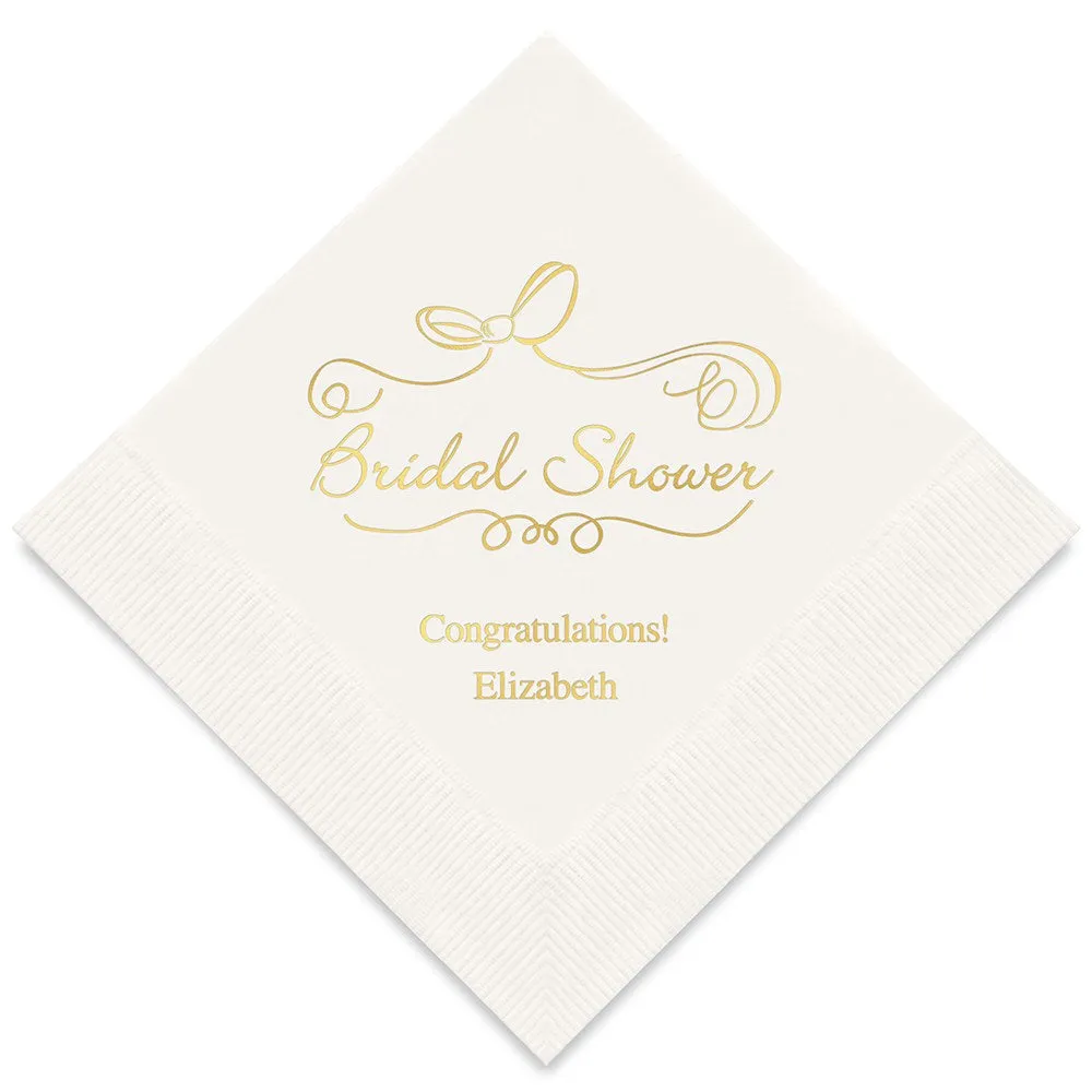 PERSONALIZED FOIL PRINTED PAPER NAPKINS - Bridal Shower
(50/pkg)