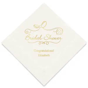 PERSONALIZED FOIL PRINTED PAPER NAPKINS - Bridal Shower
(50/pkg)