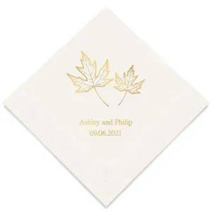 PERSONALIZED FOIL PRINTED PAPER NAPKINS - Fall Leaf

(50/pkg)