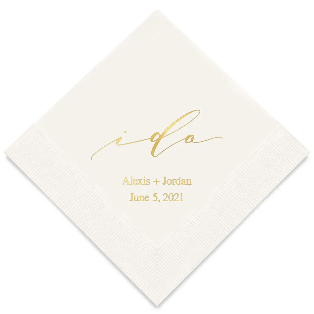 PERSONALIZED FOIL PRINTED PAPER NAPKINS - I Do
(50/pkg)