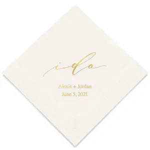 PERSONALIZED FOIL PRINTED PAPER NAPKINS - I Do
(50/pkg)