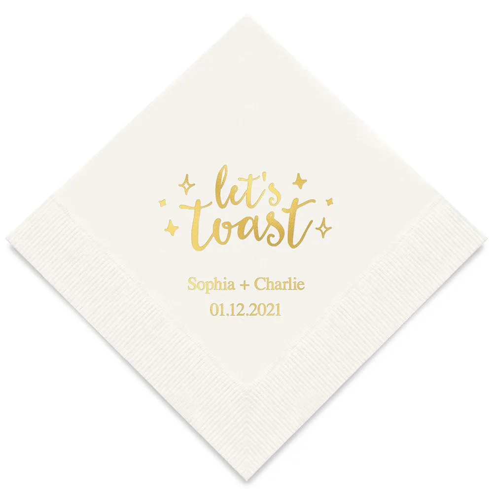 PERSONALIZED FOIL PRINTED PAPER NAPKINS - Let’s Toast

(50/pkg)