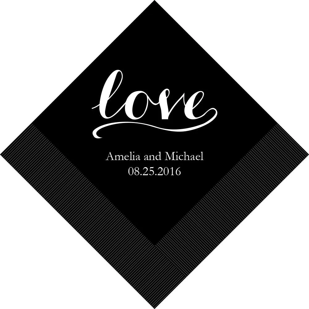 PERSONALIZED FOIL PRINTED PAPER NAPKINS - Love Signature

(50/pkg)