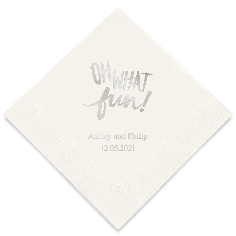 PERSONALIZED FOIL PRINTED PAPER NAPKINS - Oh What Fun!

(50/pkg)