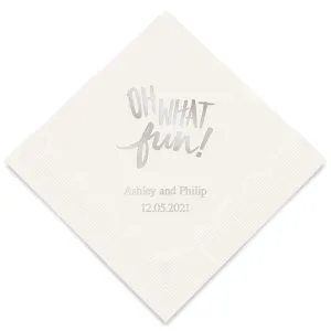 PERSONALIZED FOIL PRINTED PAPER NAPKINS - Oh What Fun!

(50/pkg)